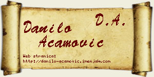 Danilo Acamović vizit kartica
